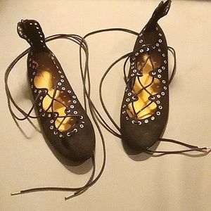 Black lace up shoes. Size 8
